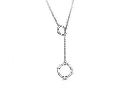 Rhodium Plated Delicate Lariat Necklace